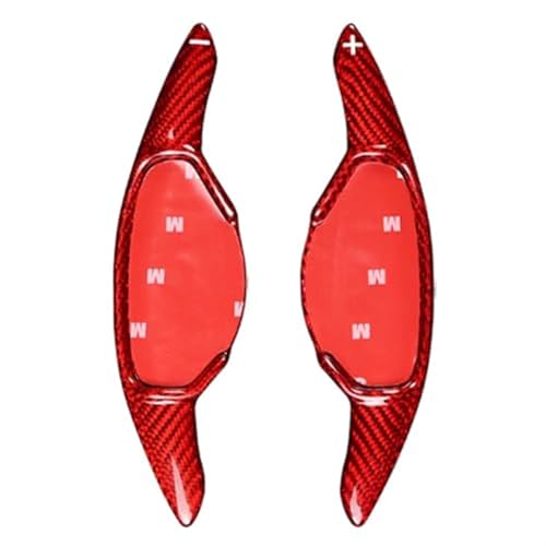 DOFABI 1 Paar Carbon Fiber Auto Lenkrad Schaltwippen Verlängerung, for Nissan, for Teana, for Altima 2019 2020 Auto Innenausstattung Schaltwippen-Erweiterungen(Red)