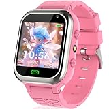 Smartwatch für Kinder- Jungen Mädchen Smartwatch Telefon mit SOS Spiele Kamera Stoppuhr Wecker Touchscreen Taschenlampe, Uhr Anruf Kinder Geschenke Geburtstag für Jungen und Mädchen (Pink)