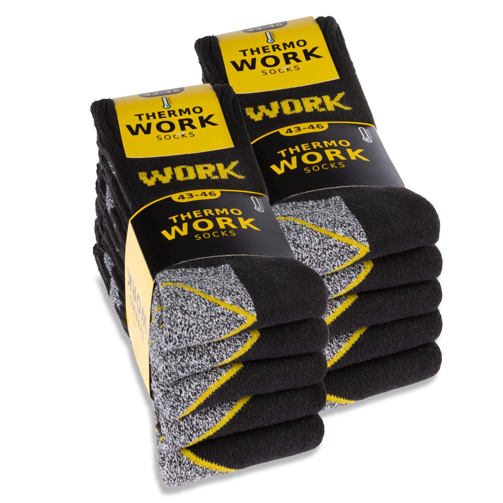 10 Paar THERMO Arbeitssocken Innenfrottee WORK Winter Socken Herren Baumwolle (47-50)