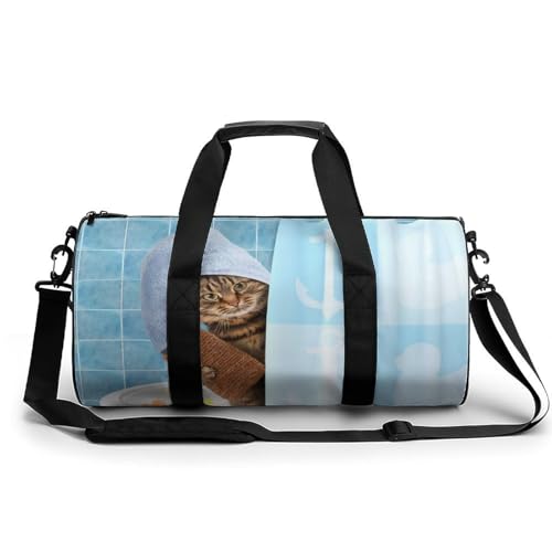 Katze Sport Duffel Bag Sporttasche Reisetasche Handgepäck Tasche Schwimmtasche Weekender Bag 45x23x23cm