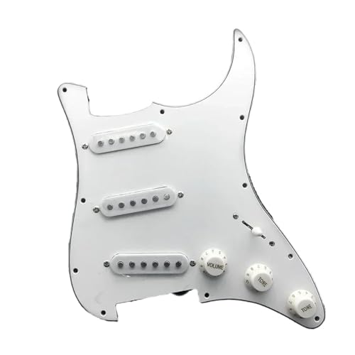 Schlagbrett Tonabnehmer für E Gitarre Modern Tone 11 Löcher HSS E-Gitarren-Schlagbrett SSH Schutz Schlagbrett & Schrauben Passend für ST-Gitarrenteile(White)