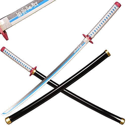 Sword Valley Holz Blade Anime Samurai Schwert, Demon Slayer-Schwert 104 cm- Wooden Cosplay Spada, Tanjirou Spada, Toy for Kids or Anime Fans (Tomioka Giyuu)