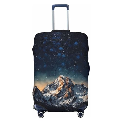 CSGJMYGS Starry Night The Mountains Gepäckabdeckungen für Koffer, waschbar, modisch, dehnbar, kratzfest, passend für 45,7 - 81,3 cm Gepäck, XL, Schwarz, XL, Schwarz , XL