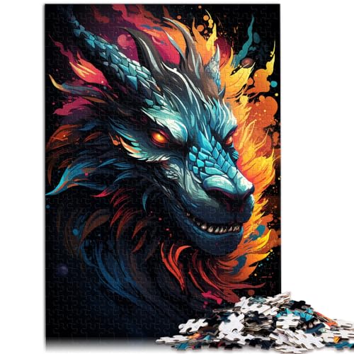 Puzzle-Geschenk, bizarrer bunter Drache, 1000-teiliges Puzzle für Erwachsene, Holzpuzzle, anspruchsvoll, aber unterhaltsam und humorvoll, 1000 Teile (50 x 75 cm)