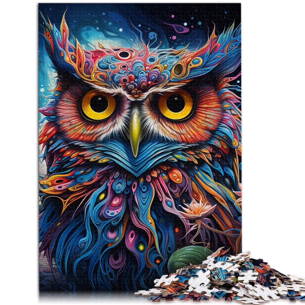 Puzzles für Fantasy Art Owl Jigsaw 1000-teiliges Holzpuzzle für Erwachsene, Spielzeug-Puzzles, Lernspiele, Stressabbau-Puzzles, 1000 Teile (50 x 75 cm)