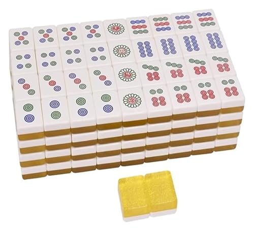 BFVAKBKYT Chinesisch Majong Set, Mahjong-Spiele mit 146 mittelgroßen Spielsteinen, 3 Würfeln und einem Mah-Jongg-Set mit Windanzeiger, hergestellt in China