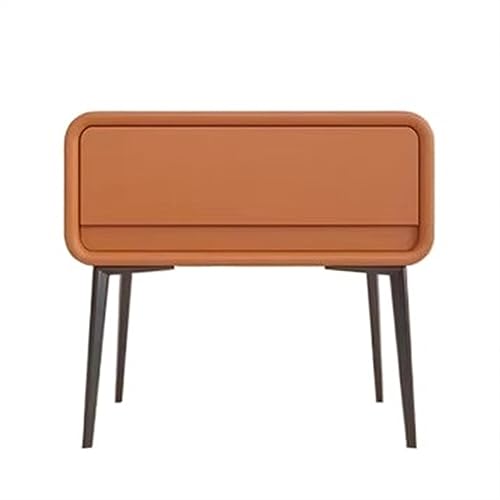 Nachttische Nachttisch aus Holz, minimalistisch, modern, Nachttisch mit hohen Beinen, minimalistischer kleiner Nachttisch mit einer Schublade, Aufbewahrungsschrank for Möbel Nachtschrank(Orange,M)