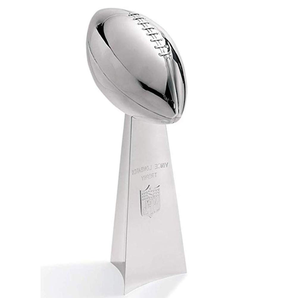 MACHAO Fußball-Champion-Trophäe, Super Bowl Championship Trophäe Rugby-Spieler-Souvenir,Trophäe für Heim- und Schreibtischdekoration 33 cm (silberfarbene)