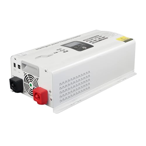 KX-ENERGIE 6000W Hybrid Solar Wechselrichter 24V 50 Hz/60Hz Off Grid Reine Sinuswelle Inverter Built-in 50A 60A Photovoltaik Batterie Laderegler (24, Volt)