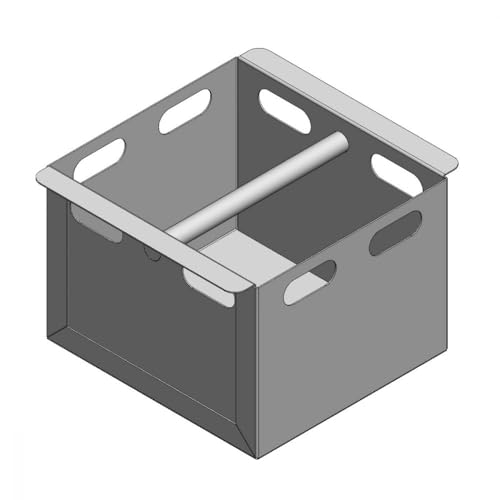 Aschekasten - Für Hark Kaminofen Modelle - Aschkasten aus verzinktem Stahlblech - feuerfest & hitzebeständig - Aschekästen Stahl (200x181x143 mm)