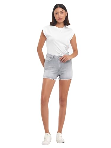 LTB Jeans Damen Jeansshorts Carola - Hotpants mit Reißverschluss und mittlerer Taille hergestellt aus Einer Baumwollmischung - Größe XL in der Farbe Grau