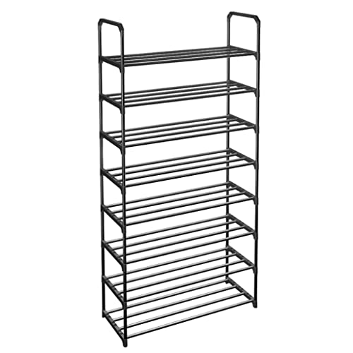 CNBYDK Schuhregale, 8-stufiges, stabiles Schuhregal aus Metall für Eingangsbereich/Schrank, platzsparende, schmale Schuhaufbewahrung für alle Arten von Schuhen, Stiefeln und Turnschuhen