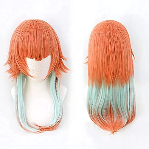 LINLINCD-Wig Anime Cosplay Hololive VTuber Takanashi Kiara Cosplay-Perücke for Anime-Kostüm (Orange)