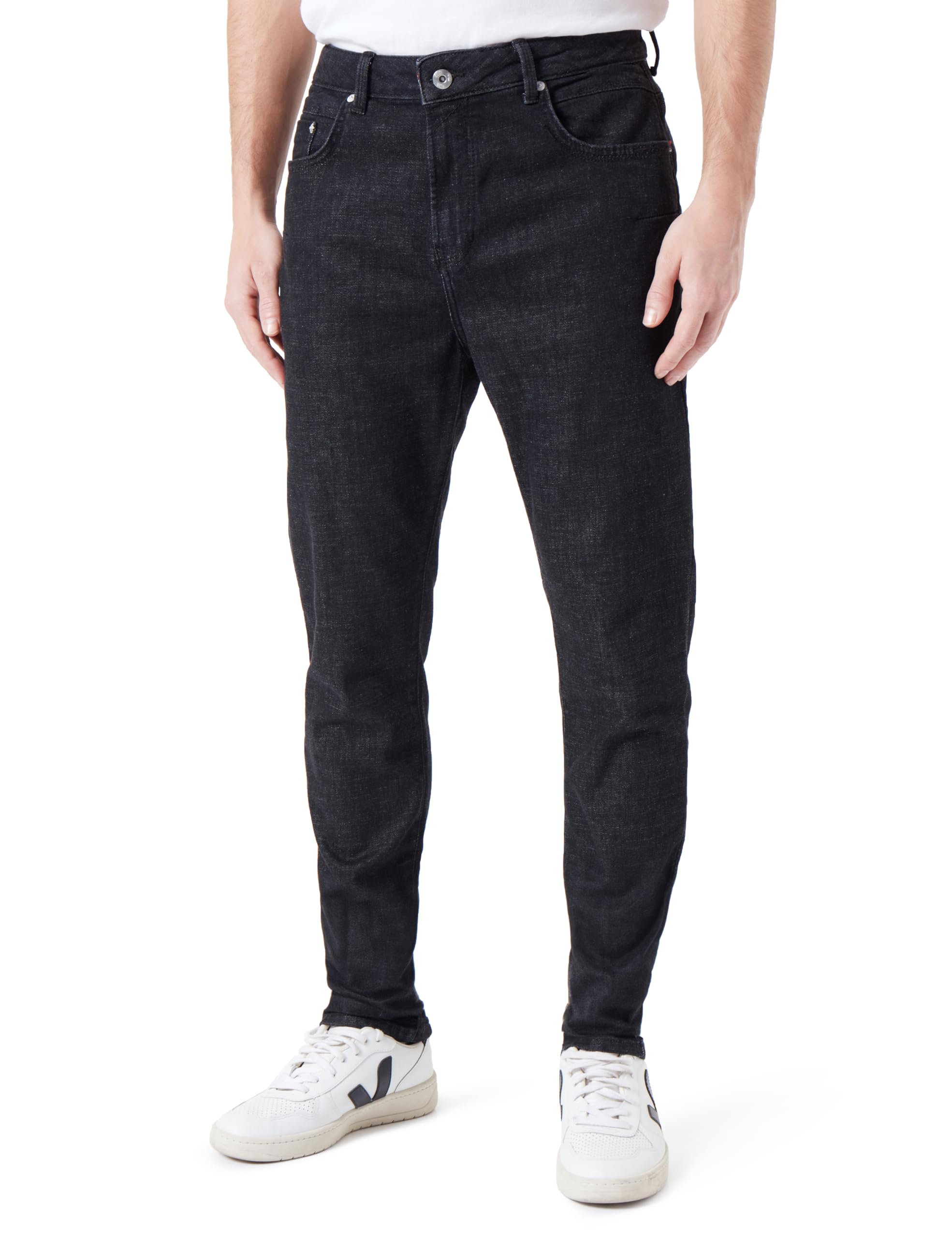 LTB Jeans Herren Jeans Reeves Schlank aus Baumwollmischung Tapered Denim mit Mittlere Taille in Schwarz