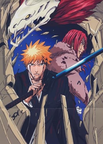 HfmQuisutron Jigsaw Puzzle 1000 Teile Klassische Japanische Kampf-Action-Animation Kurosaki.Ichigo Poster Holzpuzzle Für Holz Spielzeug Für Erwachsene Dekompression Spiel Ka116Qp