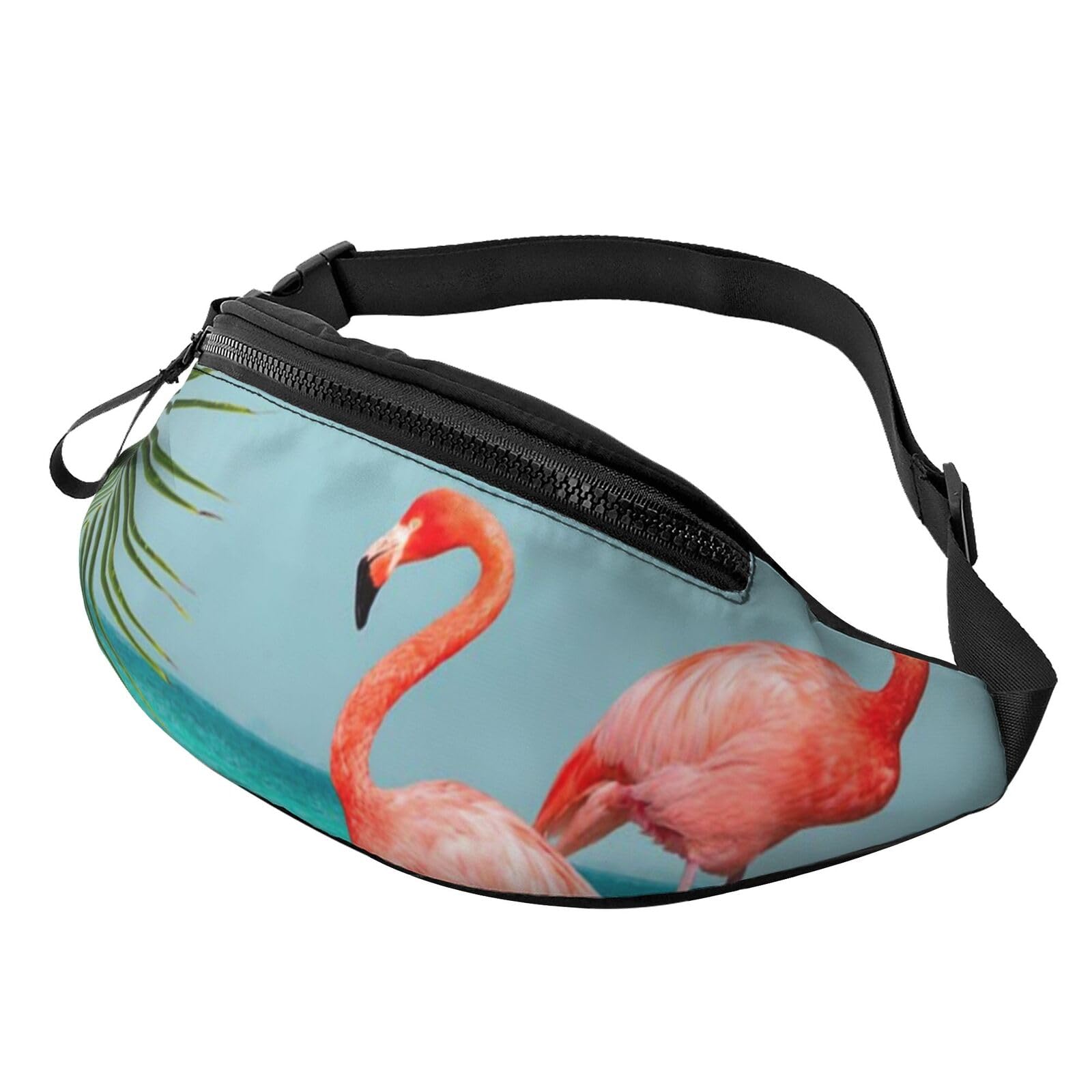 HSJFS Sporttasche mit Camouflage-Muster, für den Sport, Umhängetasche, lässige Brusttasche, Flamingo im Wasser, Einheitsgröße