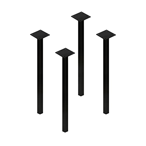 THINFAR Tischfuß aus Metall, robust, Tischfuß – verstellbarer Fuß für Möbel – Arbeitsplatte – Möbelfuß (Set mit 4 – 90 cm – schwarz)