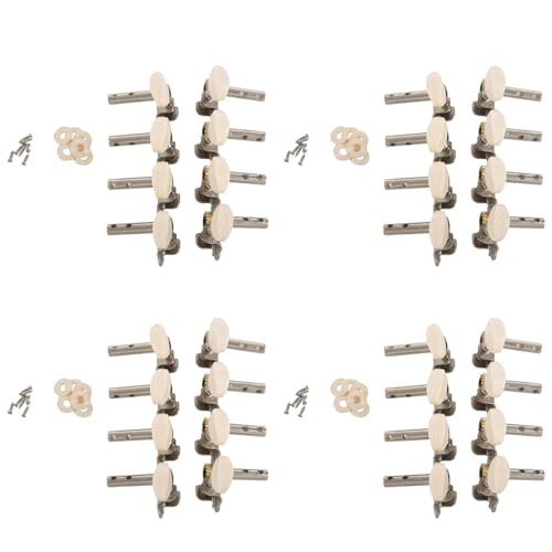 Yeihhtuk Mechaniken Stimmwirbel StimmschlüSsel mit WeißEn PerlmuttknöPfen 16L + 16R für Mandoline