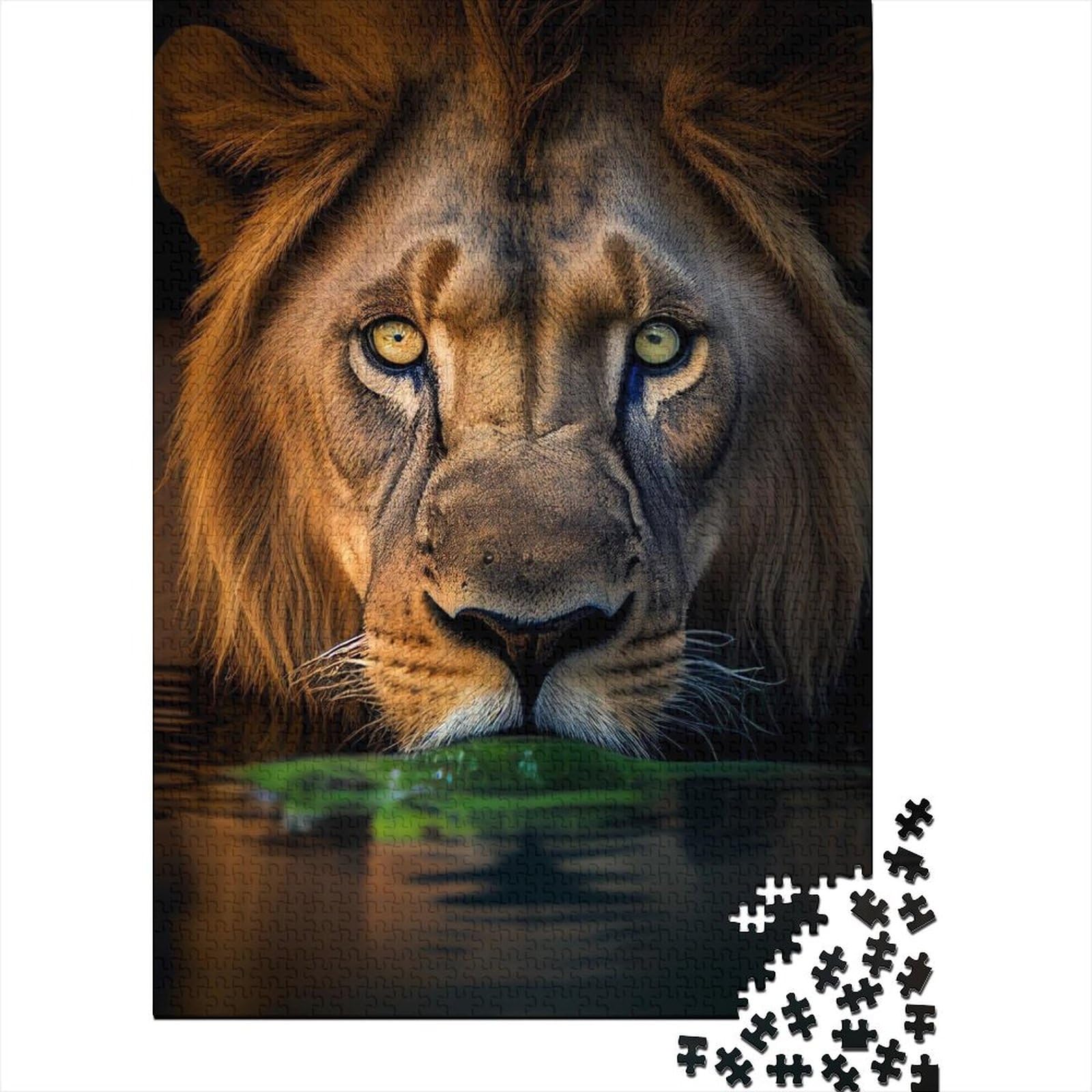 Thirsty Lions Holzpuzzle für Erwachsene und Jugendliche, 1000 Teile, Puzzle für Erwachsene, Lernspiele, Heimdekorationspuzzle (Größe 75x50cm)