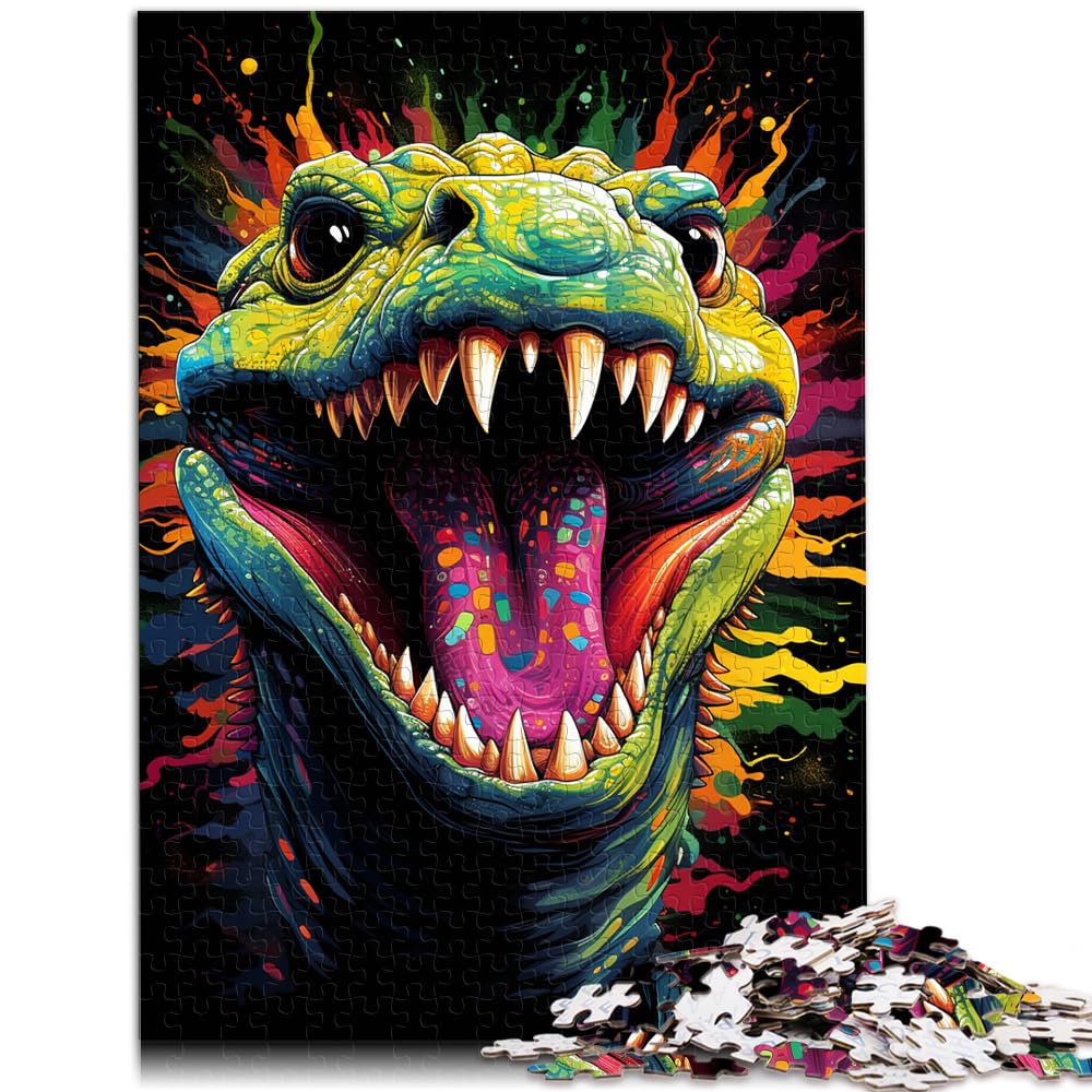 Puzzle für farbenfrohes, wildes Krokodil, 1000-teiliges Puzzle aus Holz, ganze Familie, 1000 Teile (50 x 75 cm)