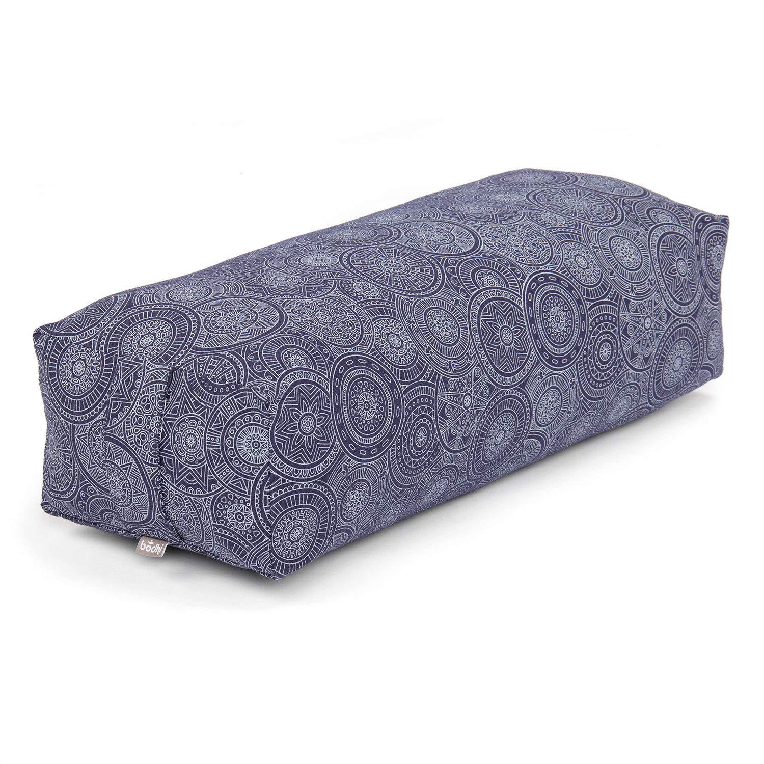 Bodhi Yoga Bolster SALAMBA Mandala | Maharaja Collection | Rechteckig | Waschbarer Bezug aus Baumwolle | Yogarolle mit Dinkelfüllung | Yoga Zubehör für Restorative Yoga und Yin Yoga | Dunkelblau