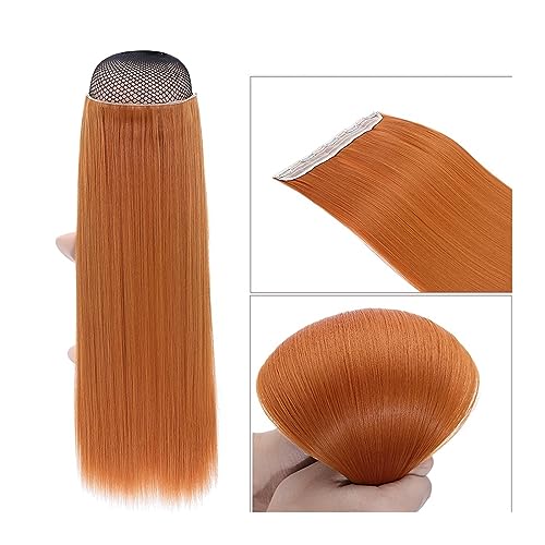 Clip-in-Haarverlängerungen Synthetische Haarverlängerung, 66 cm, hellblond, Clip-in-Haarverlängerung, langes, glattes, natürliches Ombre-Blond-Haarteil for Frauen Clip-in-Haarverlängerungen aus Echtha