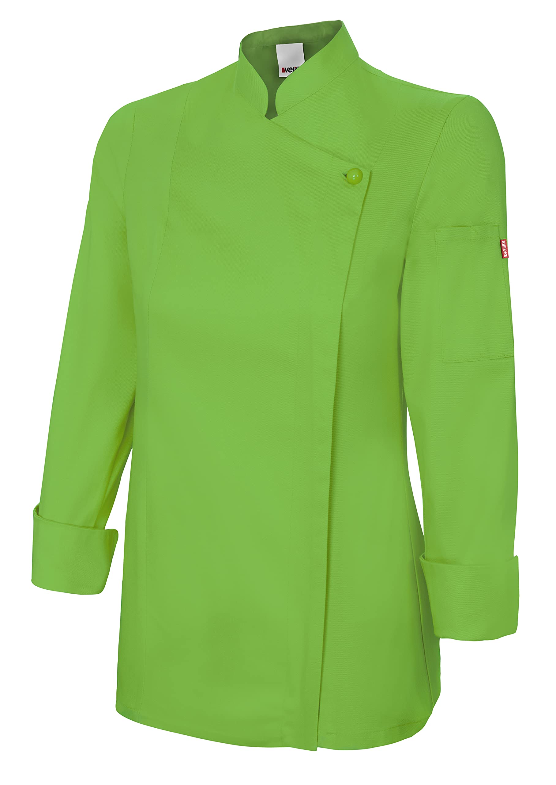 Velilla 405203TC Damen Küchenjacke mit Reißverschluss, Limettengrün, 48