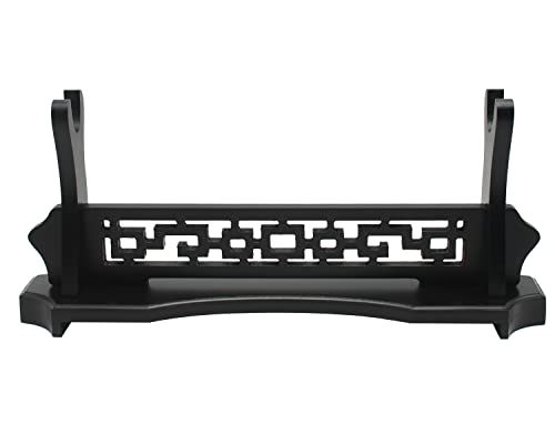 WANLIAN Schwertständer Einstöckiger Schwerthalter, Desktop Samurai Schwert Katana Gladiator Schwert Rack für Display, Schwarz