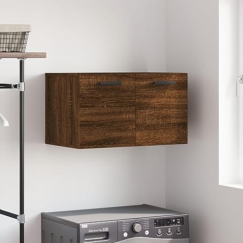 KLYEON Wandschrank Braun Eichen-Optik 60x36,5x35cm Holzwerkstoff,Schweberegal Eiche Optik Praktischer und stilvoller Hängeschrank für optimale Raumnutzung Aufbewahrungsschränke & Schließfächer