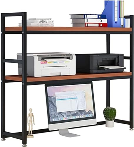 QYZUJIKL Desktop-Bücherregal Desktop-Bücherregal Schreibtisch Desktop-Speicher-Organizer Display-Regal Bücherregal, Holz und Metall Schreibtisch Lagerregal Display Rack