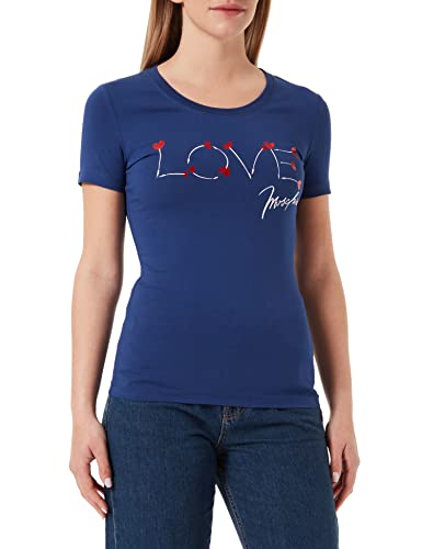 Love Moschino Womens Tight Fitting T-Shirt, Blue, 42