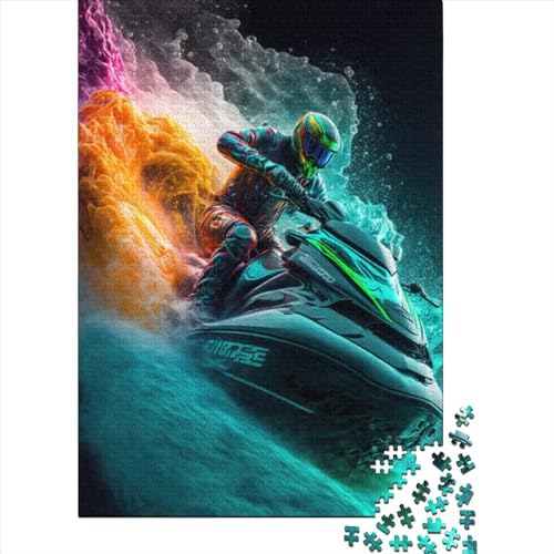 1000-teiliges Premium-Puzzle „Jetski“, Holzpuzzle für Erwachsene und Jugendliche durch Dekomprimieren, intellektuelles Lernspielzeug (Größe: 75 x 50 cm)