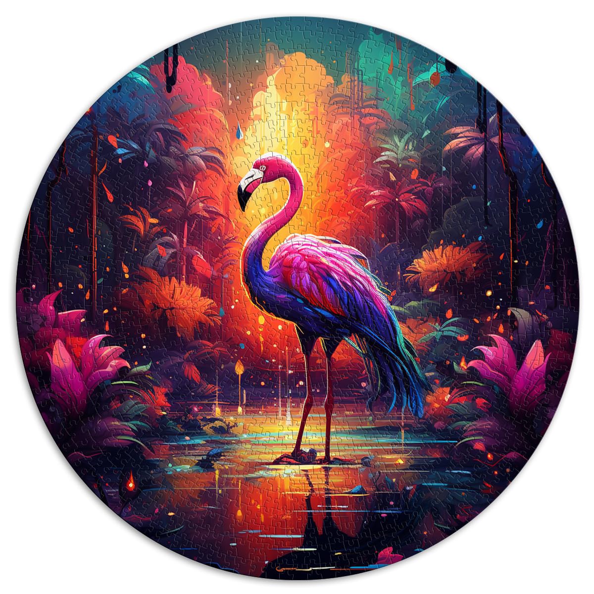 Puzzles Flamingo-Tiere Puzzles 1000 Teile 67,5x67,5cm Pädagogisches Stressabbau-Spielzeug-Puzzle Familienspiel Stressabbau Schwieriges Herausforderungspuzzle