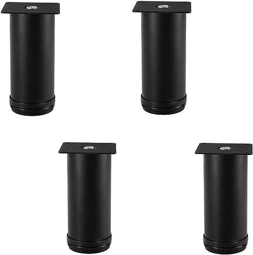 GPECTIFO Set mit 4 verstellbaren Sofafüßen, Arbeitsplatte, Bar, TV-Tisch, Couchtisch, Sockel, Edelstahl-Schrankfüße, verstellbar 0–35 mm (Streifen 40 cm), Schwarz, 10 cm