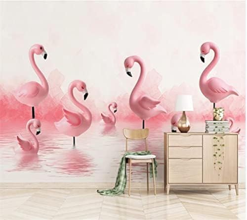 XLMING Einfaches Flamingo-Kinderzimmer 3D Tapete Wohnzimmer Sofa Schlafzimmer Esszimmer Home Dekoration Wand-350cm×256cm