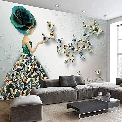 XLMING Geprägter Schmetterling Blume Wandkunst 3D Tapeten Home Esszimmer Sofa Schlafzimmer Wohnzimmer TV Hintergrund-250cm×170cm