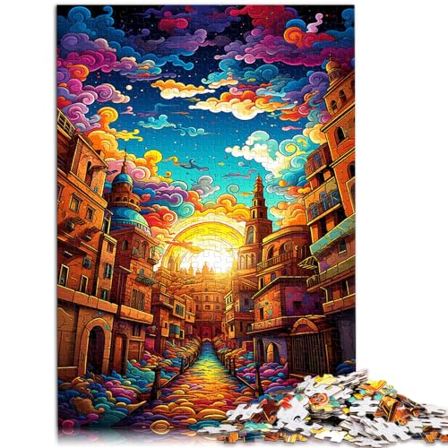 Puzzle, farbenfrohes Bologna, Spanien, 1000 Teile für Erwachsene, schwieriges Puzzle, Holzpuzzle zum Stressabbau, Urlaub zu Hause, Zeit totschlagen, 1000 Teile (50 x 75 cm)