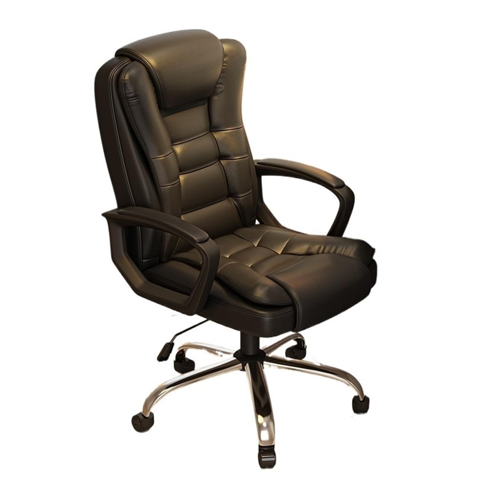 Zhaoj24-05 Bürostuhl Ergonomischer Home PU Leder Bürostuhl Bequemer weicher Drehstuhl Gaming Stuhl Verstellbarer Bürostuhl Schreibtischstuhl(Schwarz)