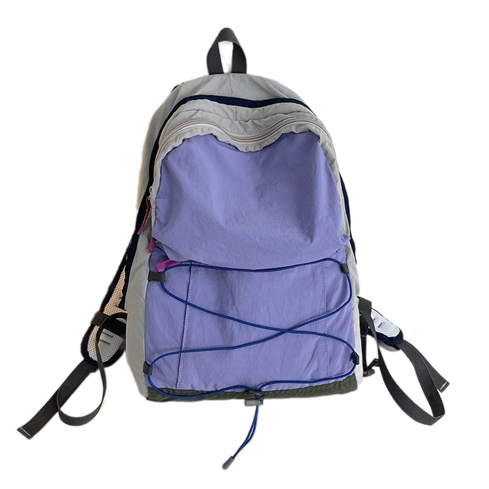 Nylon-Schultasche, Schultasche, Laptoprucksack, Büchertasche, Reiserucksack, geeignet für alltägliche Aktivitäten, Violett, Größe L