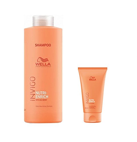 Wella INVIGO Nutri-Enrich Deep Nourishing Shampoo 1000 ml und Fizz Control Cream 150 ml