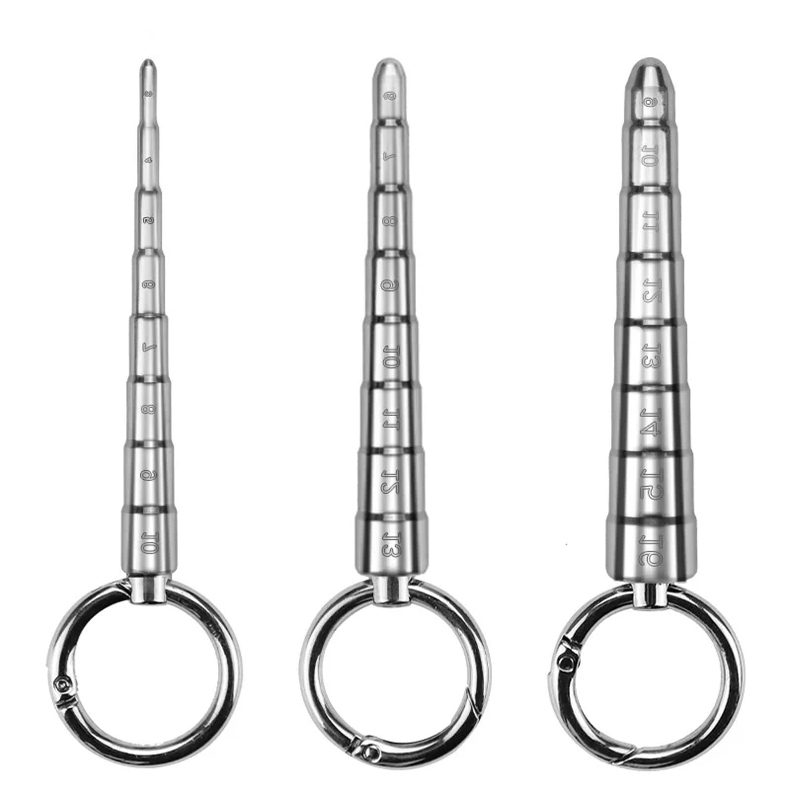 VinAmy Edelstahl Harnröhren Dilatatoren Penis Plug Mit Zugring Metall Katheter Harnröhrensonden Stab Metall Urethral Dilator Penis Masturbation Erotik Sexspielzeug für Männer(3 Stück set)