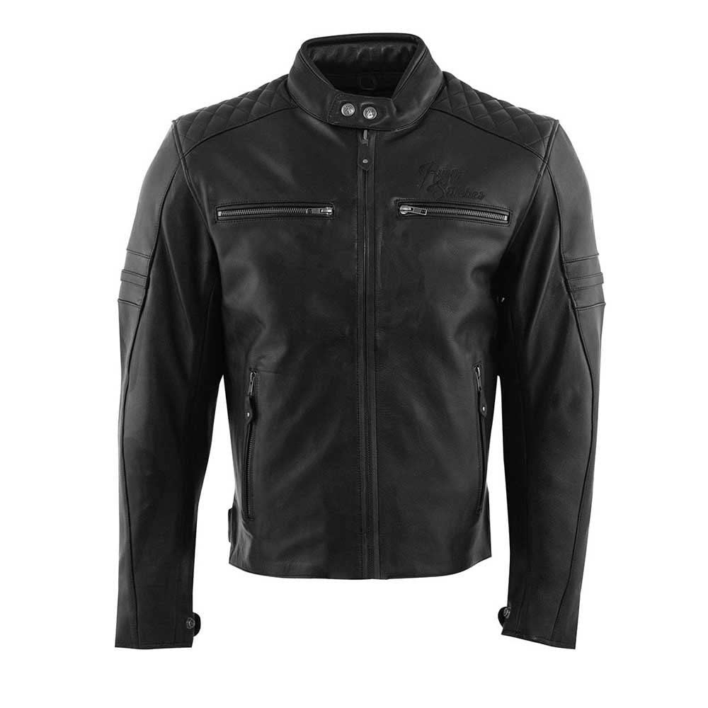 Rusty Stitches Jari V2 Black Motorrad Lederjacke, XXL