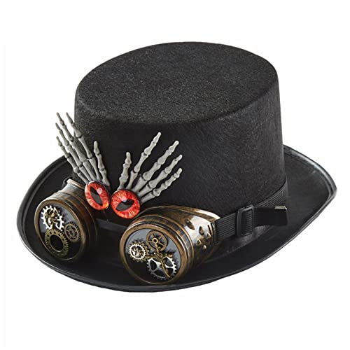 Steampunk-Hut für Herren mit Brille, Steampunk-Hut, Zeitreisende, Halloween, Steampunk-Zubehör, Steampunk-Hut, Steampunk-Hut, Zeitreisende-Hut