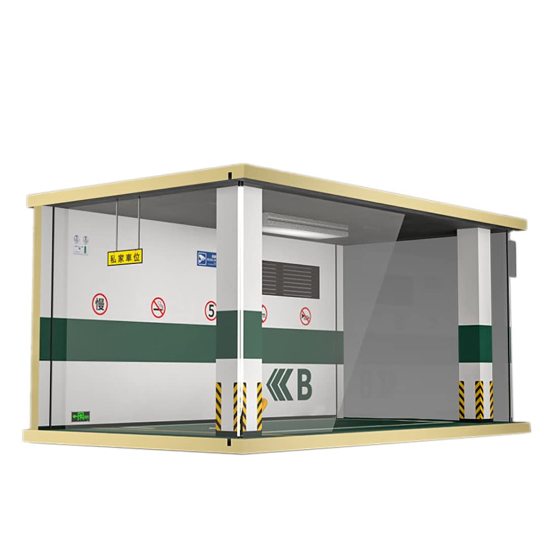 Simulation Auto Garage Modell Parkplatz Modell Szene Acryl Vitrine mit Licht Dekoration Display 1:24