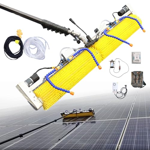 HTIANMM Reinigungsbürste für Solarmodule, 60 cm, Rollenbürste, Reinigungsbürste, wasserbetriebenes Stangenset, automatische Reinigungswerkzeuge für Solarmodule,8m/26.2ft