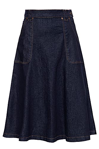 Queen Kerosin Damen Vintage Denim Swing Rock | A-Linie | Regular Fit