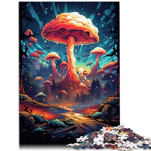 Puzzle-Geschenk „Die farbenfrohe Psychedelie des Pilzplaneten“, 1000 Teile, Holzpuzzle, einzigartige Heimdekoration und Geschenke, 1000 Teile (50 x 75 cm)