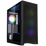 Kolink Unity Lateral ARGB PC-Gehäuse, Vier ARGB-Lüfter, Scharniertür Gehärtetes Glas, 410 mm GPU-Freiheit, E-ATX-Motherboards, Stahl, Mid-Tower-Gehäuse, Schwarz