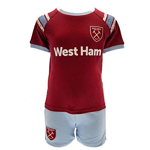 West Ham United FC - Set aus Oberteil und Hose – Baby, Weinrot / Blau, 3-6 mois