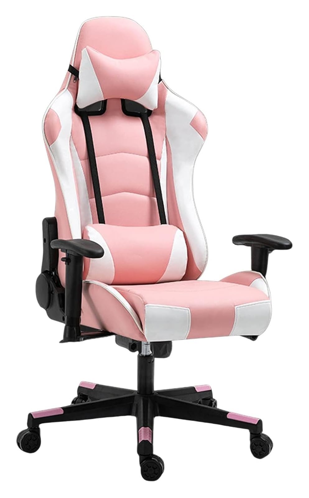 BFVAKBKYT Home Office Ergonomischer Schreibtischstuhl, Stuhl mit Kopfstütze und Lordosenstütze, Gaming-Stuhl for Erwachsene, Männer, Frauen, Teenager, Schreibtischstuhl(Pink)